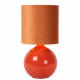 Lampada da tavolo in vetro dal design moderno con diffusore in tessuto