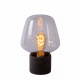 Lampada da tavolo moderna con base in cemento e diffusore in vetro