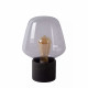 Lampada da tavolo moderna con base in cemento e diffusore in vetro