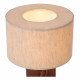 Lampada da tavolo moderna con base in legno e diffusore in tessuto