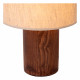 Lampada da tavolo moderna con base in legno e diffusore in tessuto