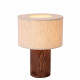 Lampada da tavolo moderna con base in legno e diffusore in tessuto