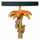 Lampada da tavolo moderna con base in materiale sintetico e paralume in cotone