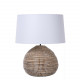 Lampada da tavolo moderna con base in rattan e diffusore in tessuto