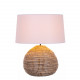 Lampada da tavolo moderna con base in rattan e diffusore in tessuto