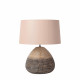 Lampada da tavolo moderna con base in rattan e diffusore in tessuto