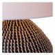 Lampada da tavolo moderna con base in rattan e diffusore in tessuto