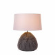 Lampada da tavolo moderna con base in rattan e diffusore in tessuto