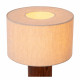 Lampada da tavolo moderna grande con base in legno e diffusore in tessuto