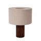 Lampada da tavolo moderna grande con base in legno e diffusore in tessuto