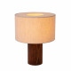 Lampada da tavolo moderna grande con base in legno e diffusore in tessuto