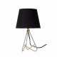 Lampada da tavolo moderna in metallo con diffusore in cotone