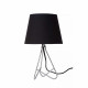 Lampada da tavolo moderna in metallo con diffusore in cotone