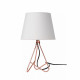 Lampada da tavolo moderna in metallo con diffusore in cotone
