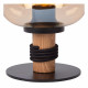 Lampada da tavolo moderna struttura in legno con diffusore in vetro