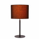 Lampada da tavolo moderna struttura in metallo con diffusore ovale in tessuto