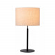 Lampada da tavolo moderna struttura in metallo con diffusore ovale in tessuto