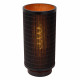 Lampada da tavolo moderna struttura in metallo e diffusore in rattan