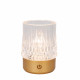 Lampada da tavolo ricaricabile in metallo e diffusore a led in acrilico