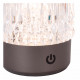 Lampada da tavolo ricaricabile in metallo e diffusore a led in acrilico