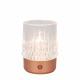Lampada da tavolo ricaricabile in metallo e diffusore a led in acrilico