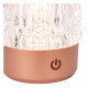 Lampada da tavolo ricaricabile in metallo e diffusore a led in acrilico