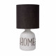 Lampada da tavolo shabby chick con struttura in ceramica e diffusore in cotone