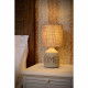 Lampada da tavolo shabby chick con struttura in ceramica e diffusore in cotone
