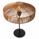 Lampada da tavolo struttura in metallo e diffusore in carta dal design rustico