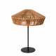 Lampada da tavolo struttura in metallo e diffusore in carta dal design rustico