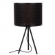 Lampada da tavolo struttura in metallo e diffusore in rattan moderna
