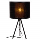 Lampada da tavolo struttura in metallo e diffusore in rattan moderna
