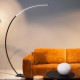 Lampada da terra ad arco con lLED dimmerabile base in marmo struttura in metallo
