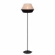 Lampada da terra con base in metallo e diffusore in lino