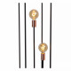 Lampada da terra con struttura e base in metallo con 3 diffusori design minimal
