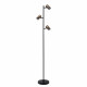 Lampada da terra con struttura in metallo e 3 diffusori in vetro