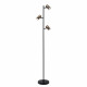 Lampada da terra con struttura in metallo e 3 diffusori in vetro