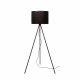 Lampada da terra con struttura in metallo e diffusore in rattan moderna