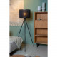 Lampada da terra con struttura in metallo e diffusore in rattan moderna