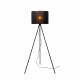 Lampada da terra con struttura in metallo e diffusore in rattan moderna