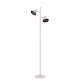 Lampada da terra dal design moderno in acciaio con doppio diffusore