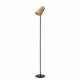 Lampada da terra in metallo con diffusore in tessuto