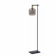 Lampada da terra moderna con struttura e base in acciaio e diffusore in vetro