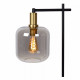 Lampada da terra moderna con struttura e base in acciaio e diffusore in vetro