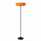 Lampada da terra moderna con struttura in metallo e diffusore in vetro