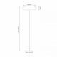 Lampada da terra moderna con struttura in metallo e diffusore in vetro