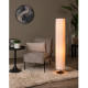 Lampada da terra moderna in metallo con diffusore a cilindro in tessuto