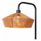 Lampada da terra moderna in metallo con diffusore in rattan
