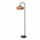 Lampada da terra moderna in metallo con diffusore in rattan