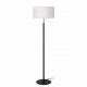 Lampada da terra moderna in metallo con diffusore in tessuto